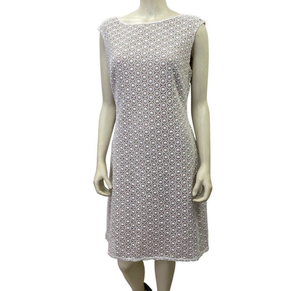 Jessica Howard Cream Lace Sleeveless Dress Size 12‎